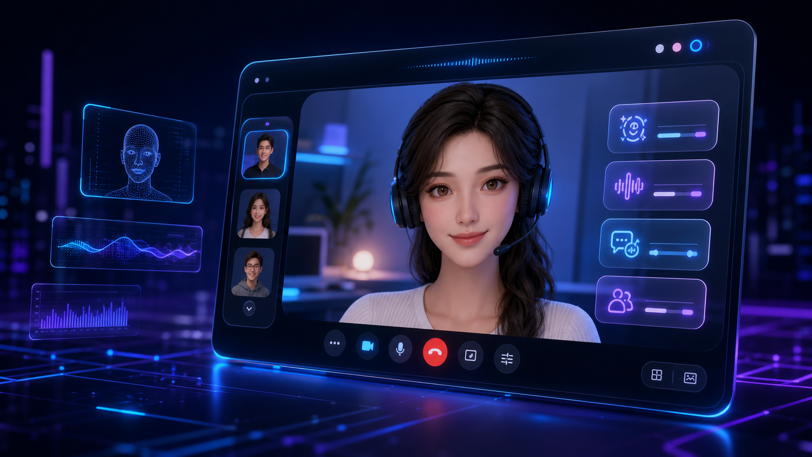 AI 视频通话助手界面预览